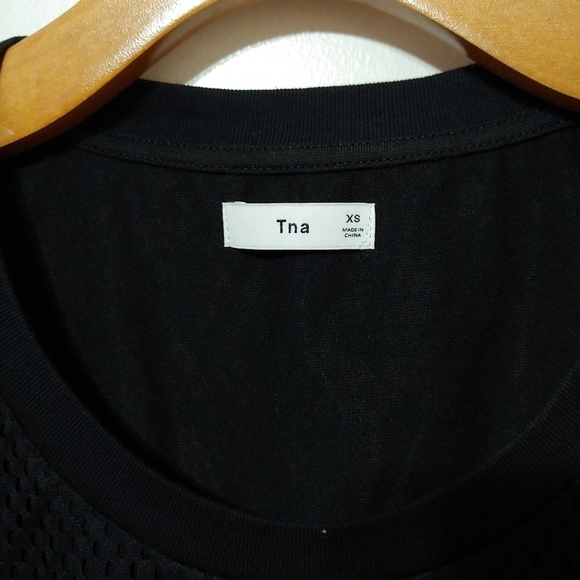 ARITZIA TNA Mesh Crop Tank Top in Black - Picture 2 of 6